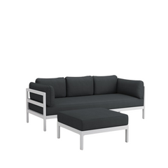 TIPTOE Corner Sofa Easy 3-4 Seats Gabriel Fabric Austral Grey Steel Structure 225cm