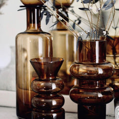 OPJET PARIS Vase Double Glass Amber 23cm