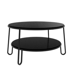 HARTO Coffee Table Eugénie Tinted Black Oak and Black Metal 90cm