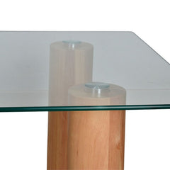 OPJET PARIS Coffee Table Rectangular Studio Rubberwood & Glass 110cm