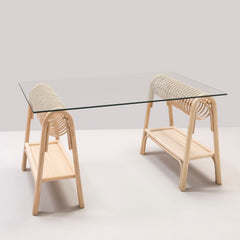 ORCHID EDITION Set Of Two Table Feet Passe-Passe Rattan With Top 140x80cm