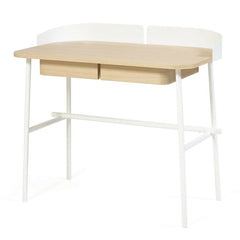 HARTO Desk Victor Oak Shiny White Metal