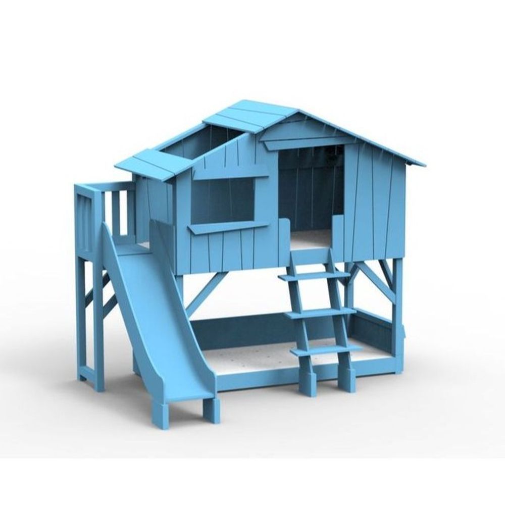 MATHY BY BOLS Kids Bunk Bed Tree House slide platform pine wood