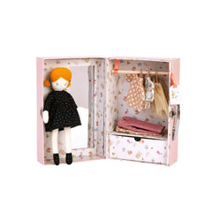 MOULIN ROTY Suitcase and Doll The little Wardrobe "Les Parisiennes"