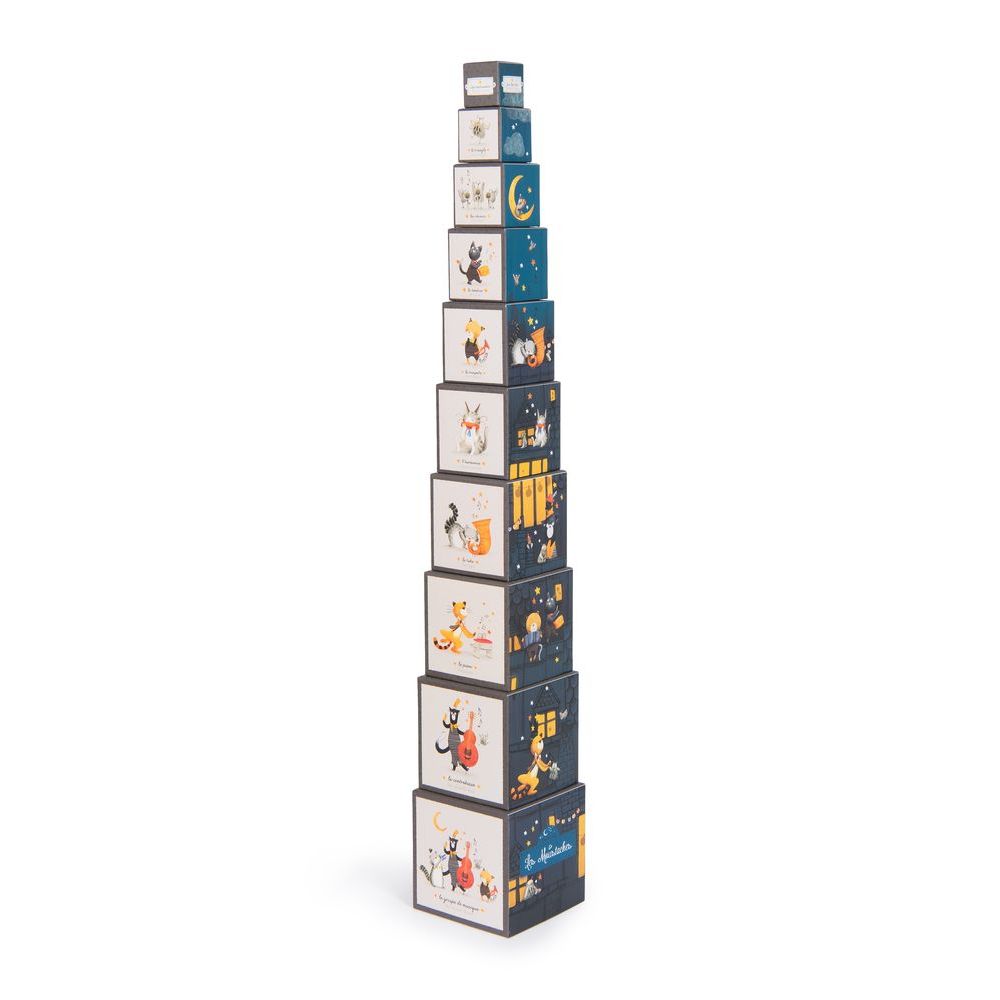 MOULIN ROTY Stack up activity cubes “Les Moustaches“ – laboutiquedesign.is