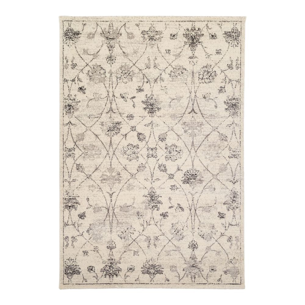 AFK LIVING Rug Faded Floral Silver
