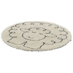 AFK LIVING Kid's Round Shaggy Rug Little Sheep