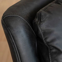 ZAGO Armchair Alto Black Metal Legs Leather Black