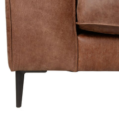 ZAGO Sofa 3-seater Brett metal legs brown cow leather