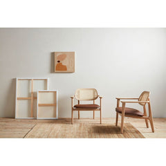 VINCENT SHEPPARD Lounge Chair Titus Natural Oak Varnish/Padded Seat Chestnut