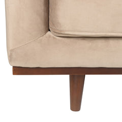 ZAGO Sofa 2-seater Dante Wood Legs Ivory Velvet