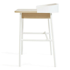 HARTO Desk Victor Oak Shiny White Metal