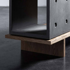 LYON BETON Asymmetrical Sideboard Dice 1545 Concrete & Oak