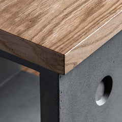 LYON BETON Asymmetrical Sideboard Dice 1545 Concrete & Oak