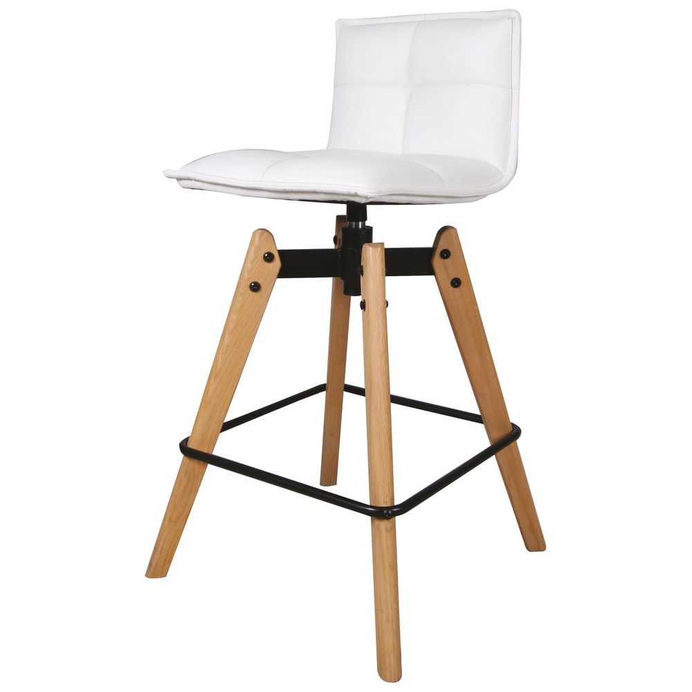 ZAGO Swivel Bar Stool Mae wood legs leatherette 65cm laboutiquedesign.is