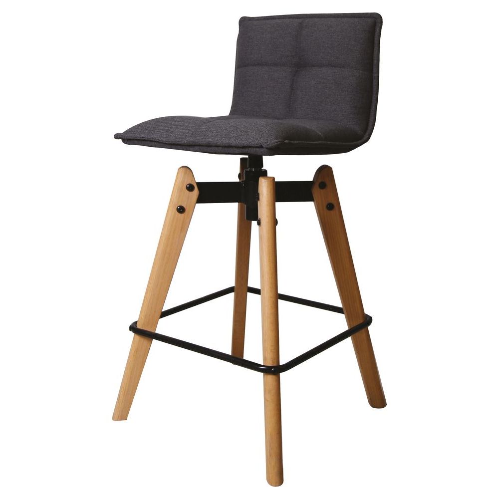 ZAGO Swivel Bar Stool Mae wood legs leatherette 65cm laboutiquedesign.is