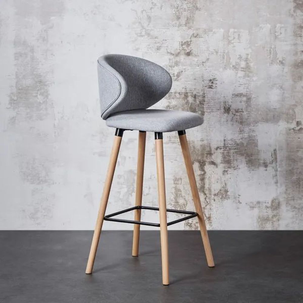ZAGO Bar Stool Tiago Beech Legs Fabric 75cm laboutiquedesign.is
