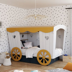 MATHY BY BOLS Kids Bed Carriage wood 120x190cm