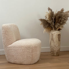 OPJET PARIS Armchair Eva Fabric Faux-Fur White
