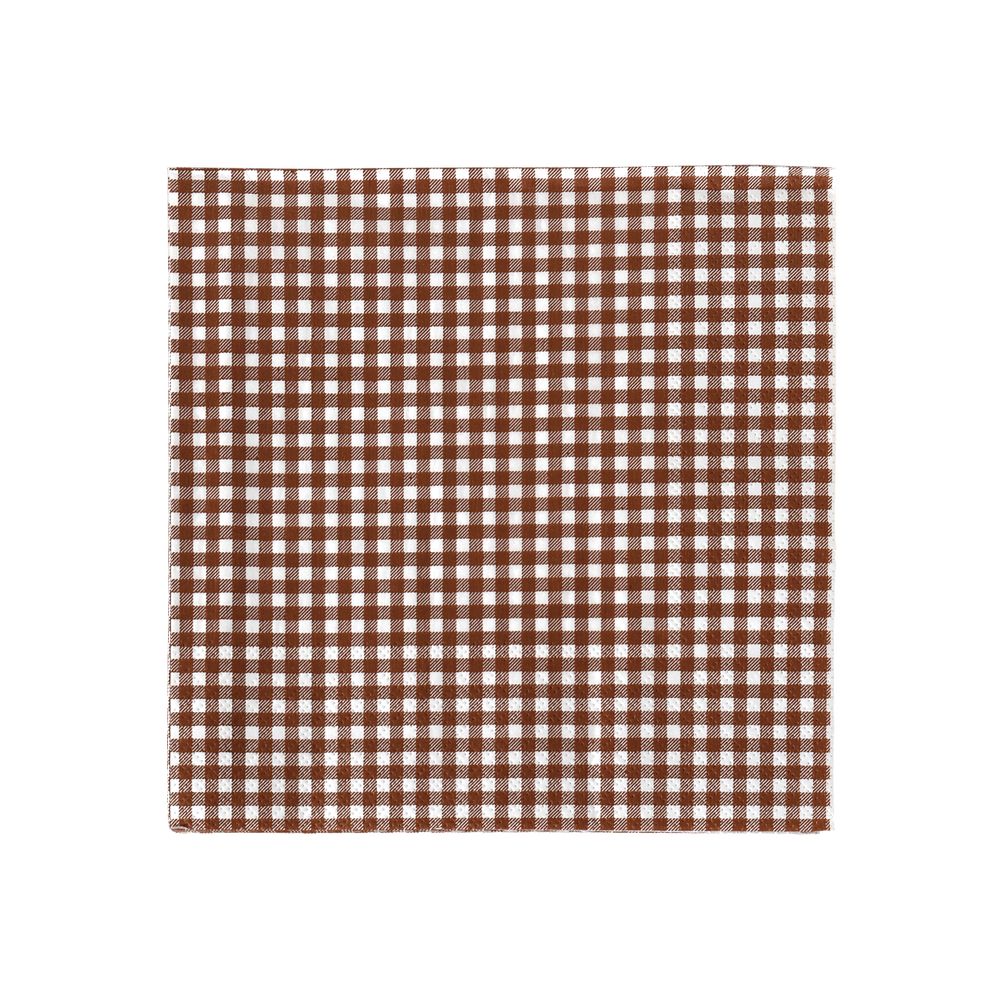 OPJET PARIS Paper Napkins Brown Vichy x20