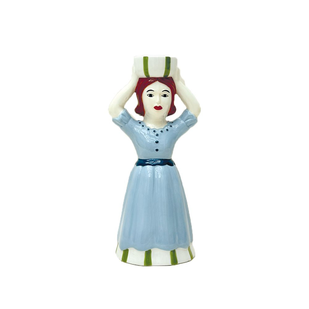 OPJET PARIS Candle Holder Woman Blue 21cm