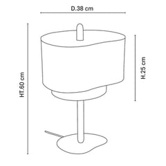 MARKET SET Table Lamp Pebble Fabric 60cm