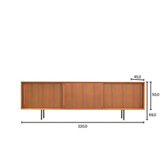 FURNIFIED Sideboard Oskar Teak 220cm