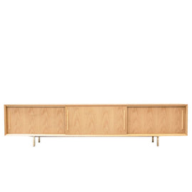 FURNIFIED TV Cabinet Oskar 3 Doors Oak 220cm