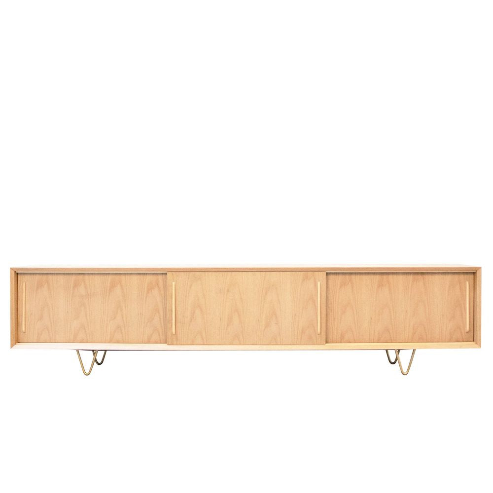 FURNIFIED TV Cabinet Oskar 3 Doors Oak 220cm