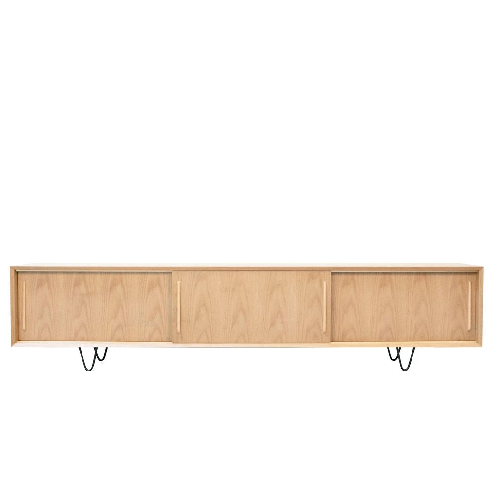FURNIFIED TV Cabinet Oskar 3 Doors Oak 220cm