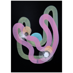 80 - Sigga Björg Sigurðardóttir, "Suð 2", Vatnslitur -Blek - Gouache, 29x42cm, 2025.