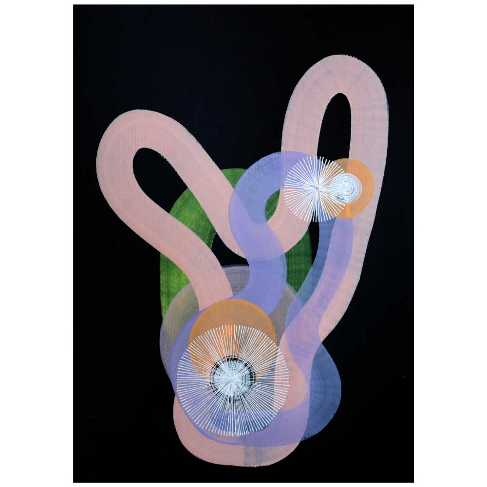 81 - Sigga Björg Sigurðardóttir, "Suð 3", Vatnslitur -Blek - Gouache, 29x42cm, 2025.