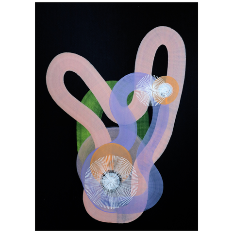 81 - Sigga Björg Sigurðardóttir, "Suð 3", Vatnslitur -Blek - Gouache, 29x42cm, 2025.