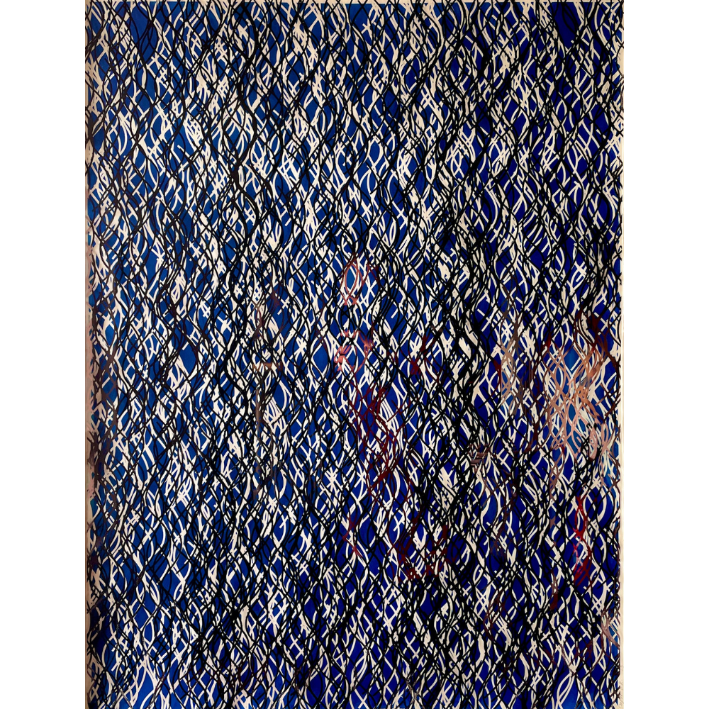 22 - Dagur Benedikt Reynisson, "Wavy lines….", Silkiprent á pappír og gler, 40x80cm, 2023.