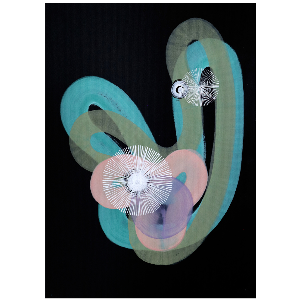 82 - Sigga Björg Sigurðardóttir, "Suð 4", Vatnslitur -Blek - Gouache, 29x42cm, 2025.