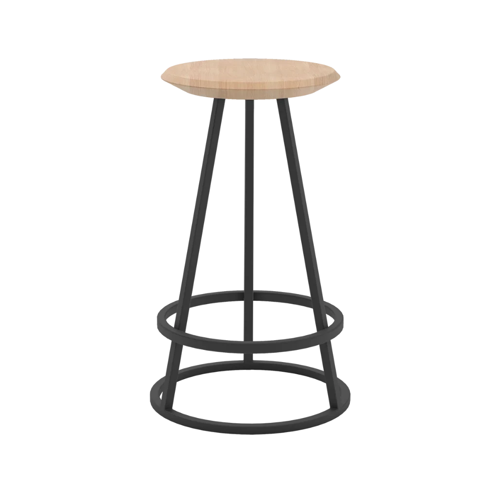 HARTO Bar Stool Gustave Wood Metal 65cm