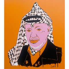 79 - Snorri Ásmundsson,  "Yasser Arafat", Akrýl á striga,  70x80cm, 2025.
