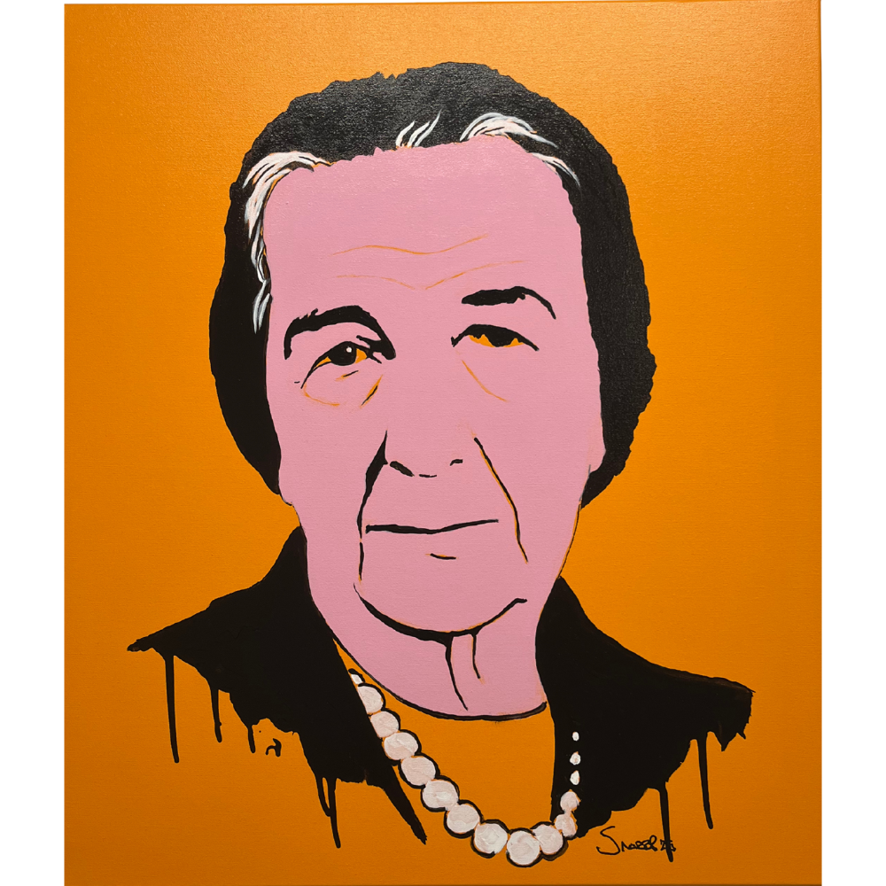 78 - Snorri Ásmundsson,  "Golda Meir", Akrýl á striga,  70x80cm, 2025.