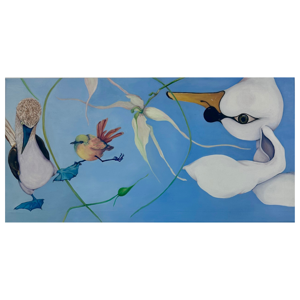 102 - Sunna Dögg Ásgeirsdóttir, "Sýn”, Olía á fínofinn bómullarstriga, 20x25cm, 2025.