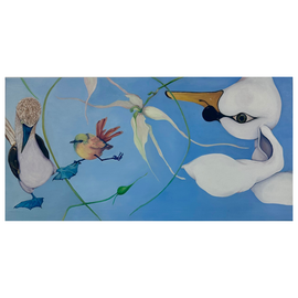 102 - Sunna Dögg Ásgeirsdóttir, "Sýn”, Olía á fínofinn bómullarstriga, 20x25cm, 2025.