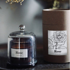 OPJET PARIS Candle Rose In Glass Cloche 13cm