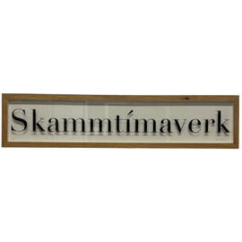 22 - Dagur Benedikt Reynisson, "Skammtímaverk", Akrýl skjáprentun á gleri, 14x63cm, 2024.