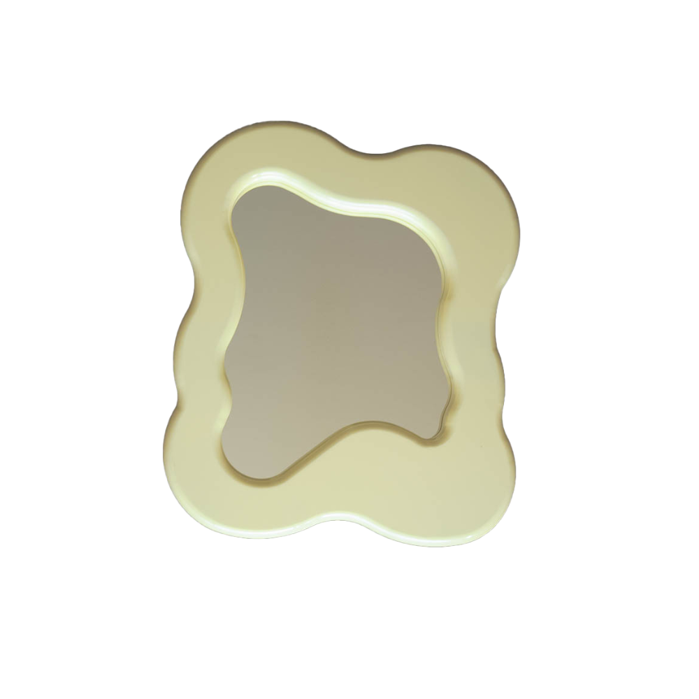 SALÓME HOLLANDERS Glazed Mirror Original 90cm Soft Yellow