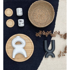 OPJET PARIS Set of 4 Tumblers Black Art With Saucers 6cm