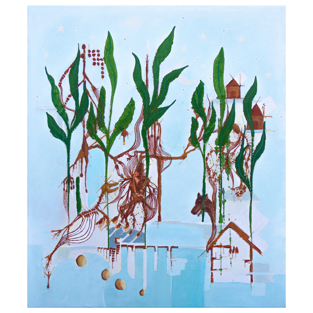 65 - Páll Ivan frá Eiðum, "Allt í heiminum", Akrýl á striga, 60x70cm, 2025.