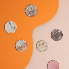 &KLEVERING Set Of 6 Coasters Cork Marble Pattern