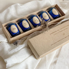 OPJET PARIS Set of 5 Candles Blue Herbarium 5cm