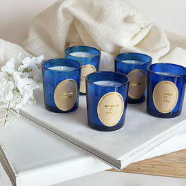 OPJET PARIS Set of 5 Candles Blue Herbarium 5cm
