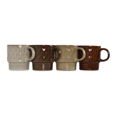 OPJET PARIS Set Of 4 Mugs Fox 9cm