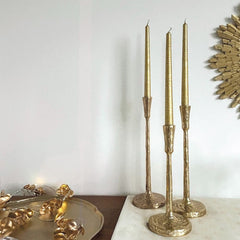 OPJET PARIS Set Of 3 Candle Holders Gold Alice 25cm